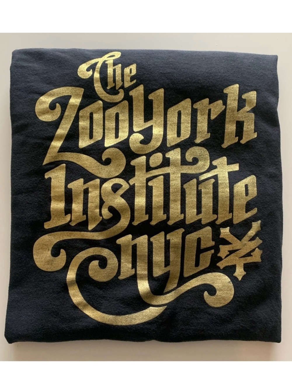 Zoo York Institute NYC Black With Gold Lettering Vintage Tee